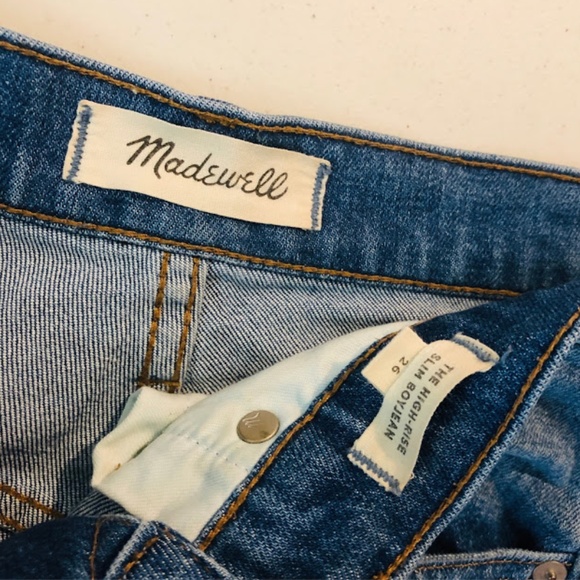 Madewell High-Rise Slim Crop Boyjean Rip Distress - Picture 8 of 8